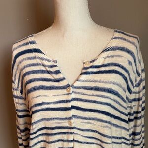 Striped Button-Up Sweater